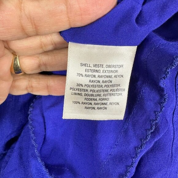 Anthropologie Moulinette Souers Blue Carina Boho Off Shoulder Mini Dress Small - Picture 15 of 15